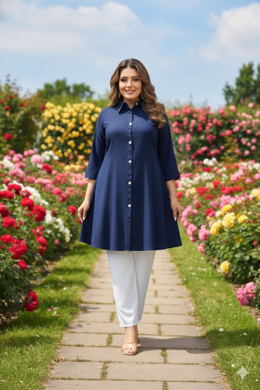 Women's Rayon Top with White Palazzo