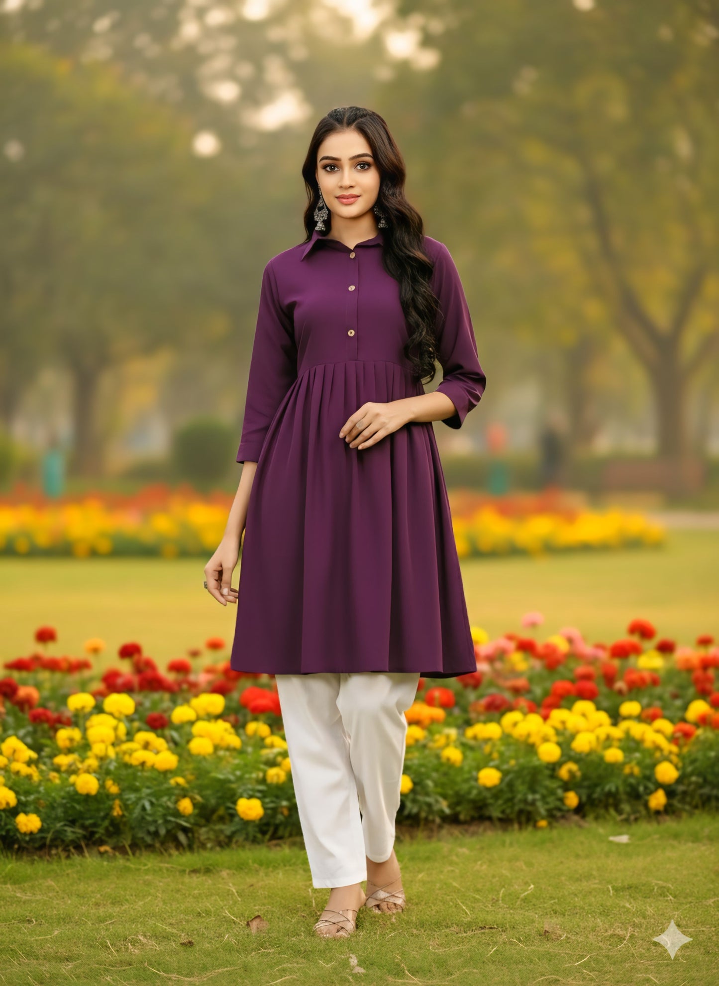 Women's classic dress Top with Palazzo