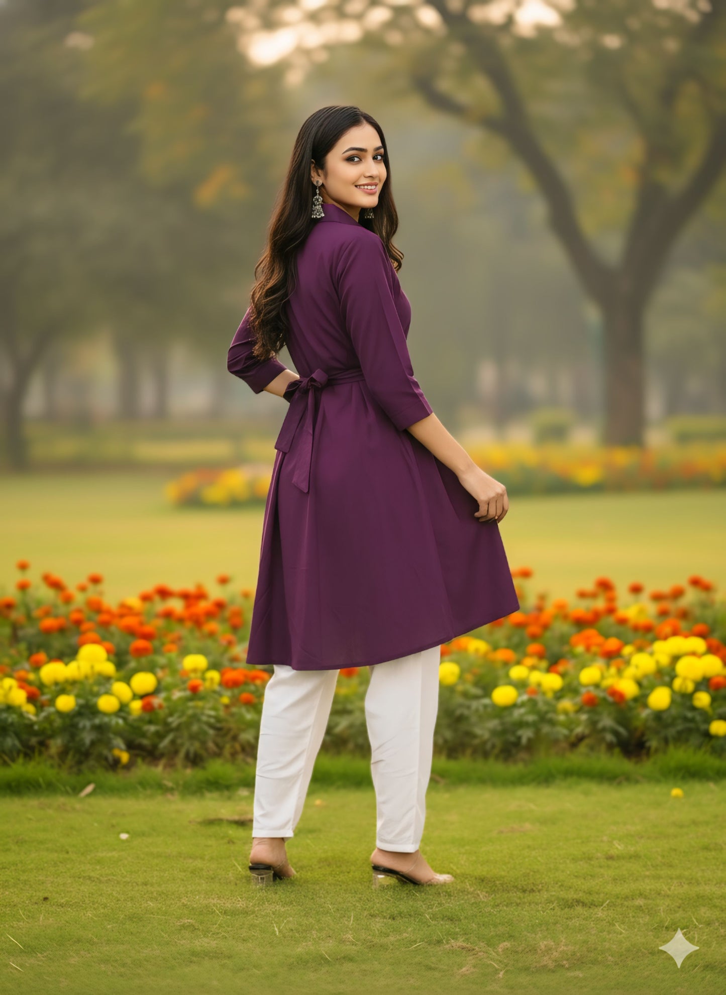 Women's classic dress Top with Palazzo