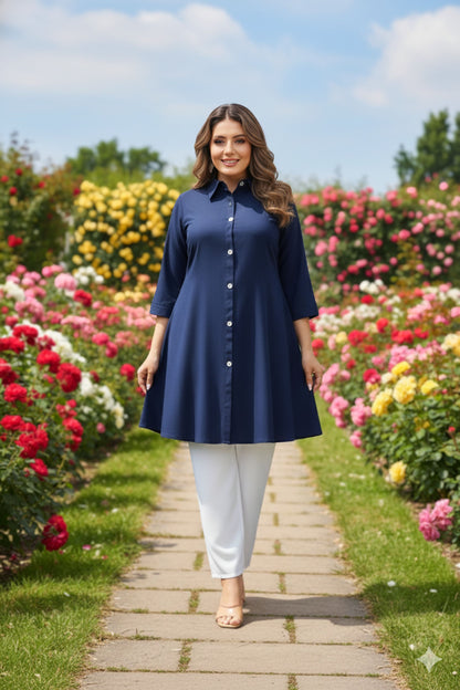 Women's Rayon Top with White Palazzo