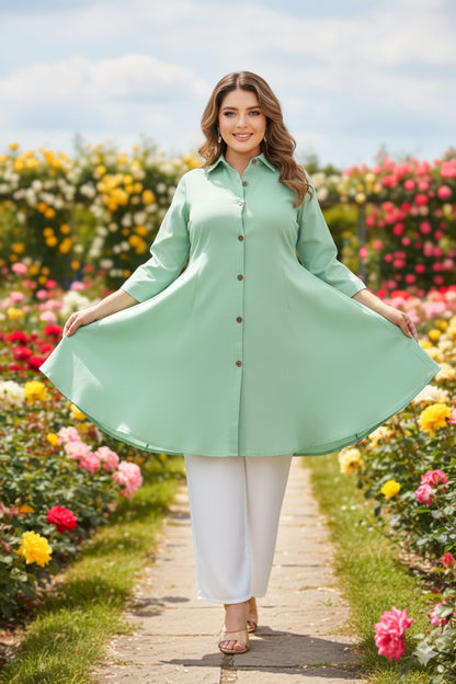 Women's Rayon Top with White Palazzo