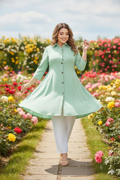 Women's Rayon Top with White Palazzo