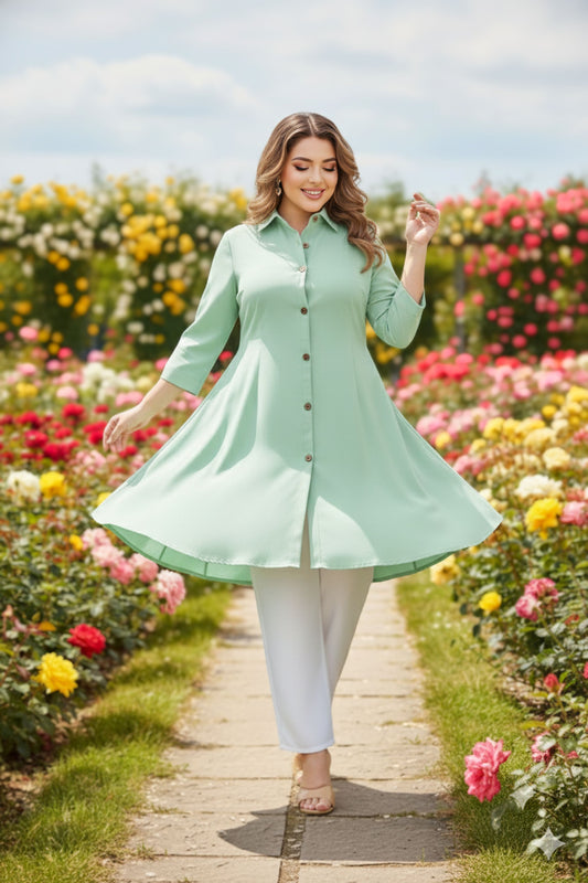 Women's Rayon Top with White Palazzo