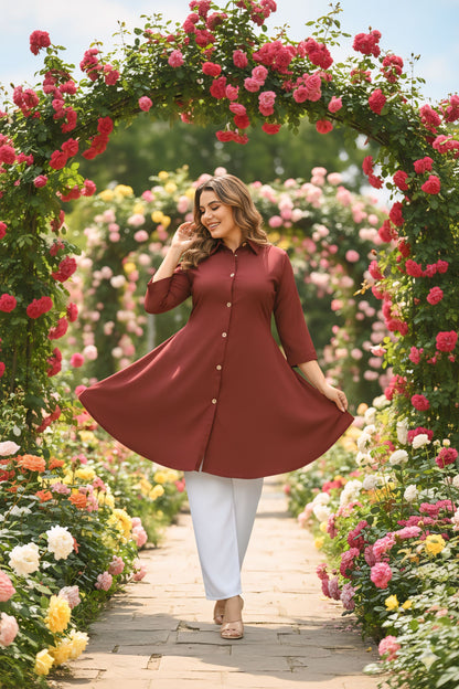 Women's Rayon Top with White Palazzo