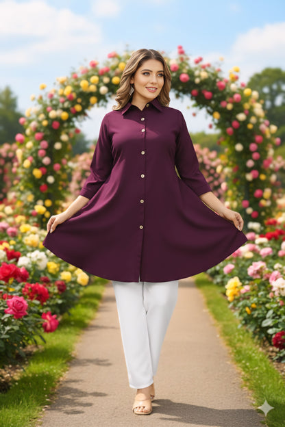 Women's Rayon Top with White Palazzo