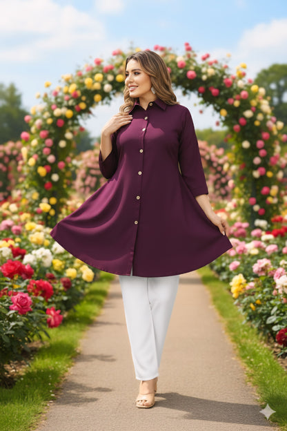 Women's Rayon Top with White Palazzo