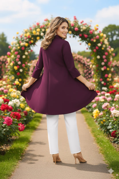 Women's Rayon Top with White Palazzo