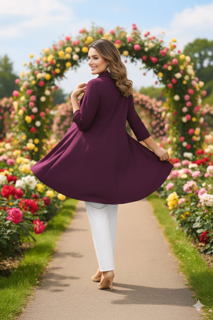 Women's Rayon Top with White Palazzo