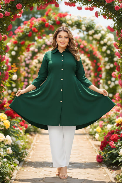 Women's Rayon Top with White Palazzo