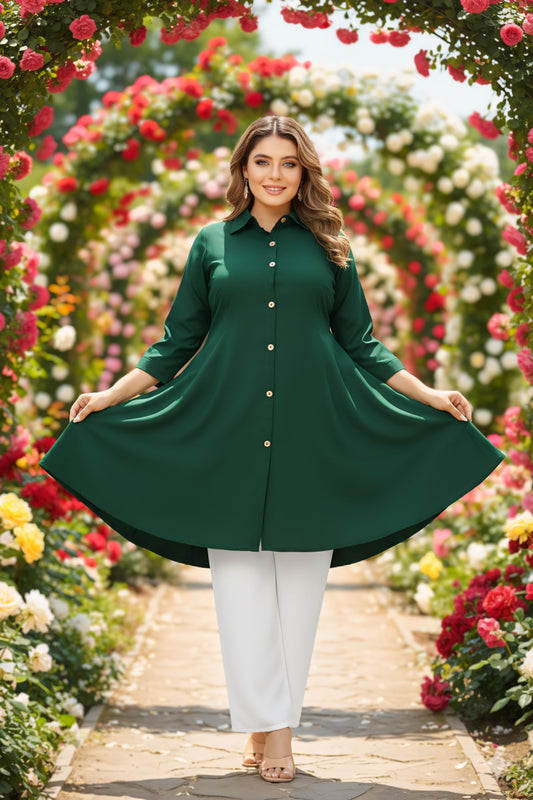 Women's Rayon Top with White Palazzo