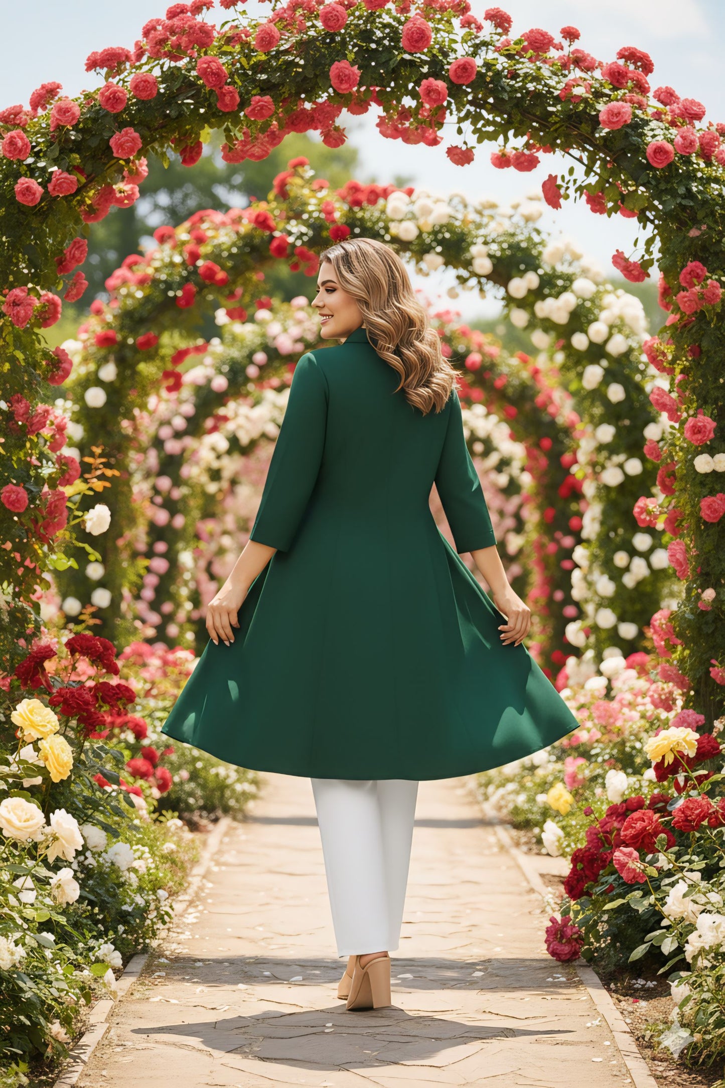 Women's Rayon Top with White Palazzo