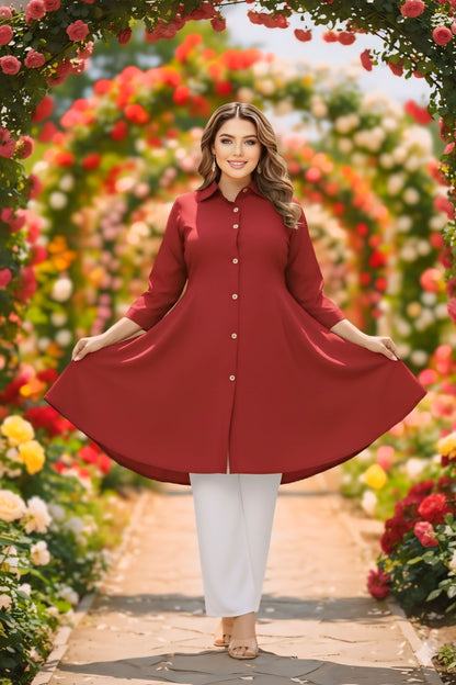 Women's Rayon Top with White Palazzo