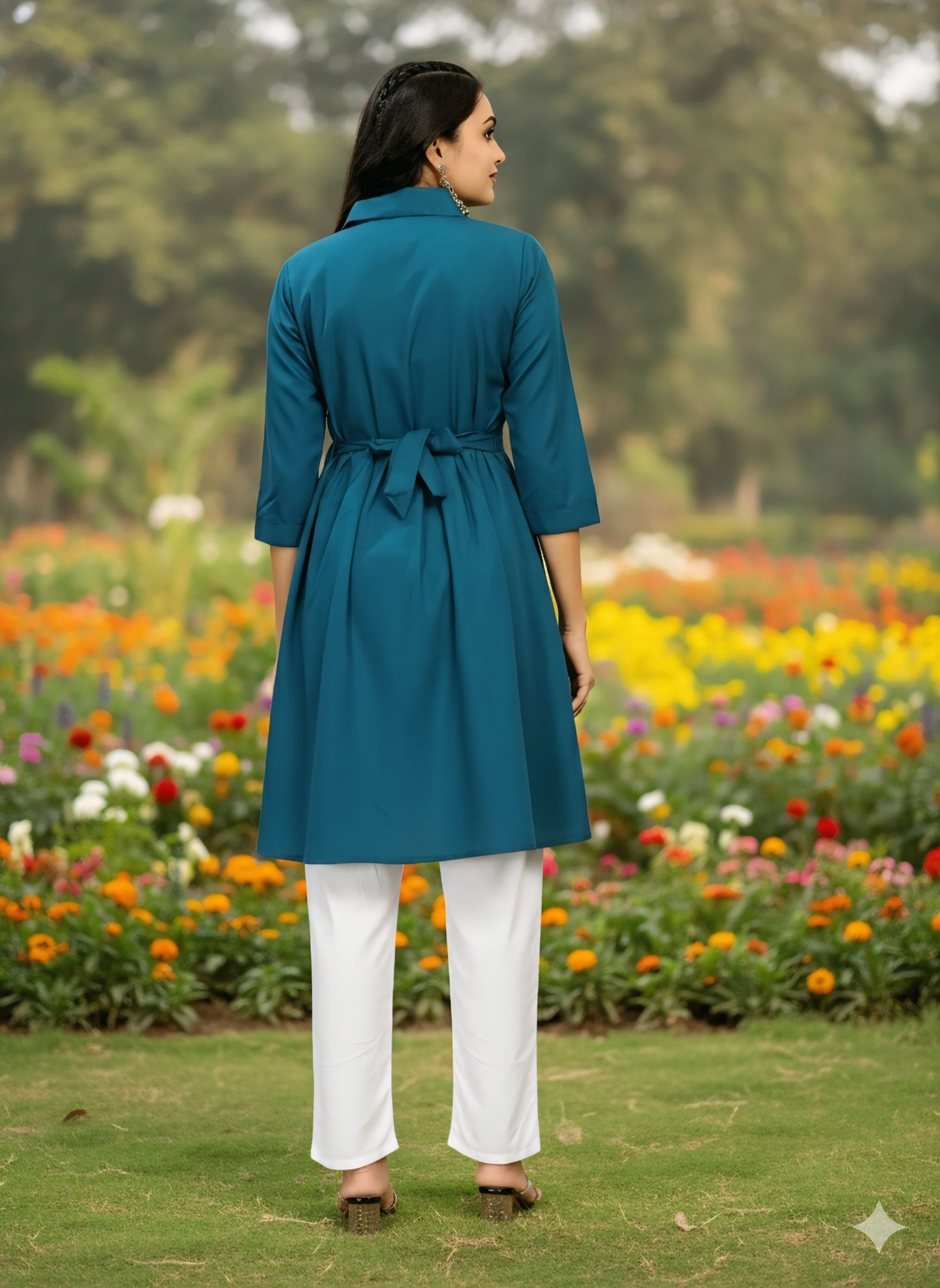 Women's classic dress Top with Palazzo